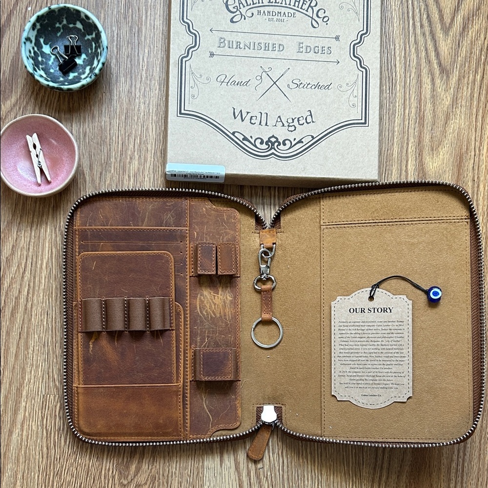 Brown Galen Leather A5 notebook Portfolio folio